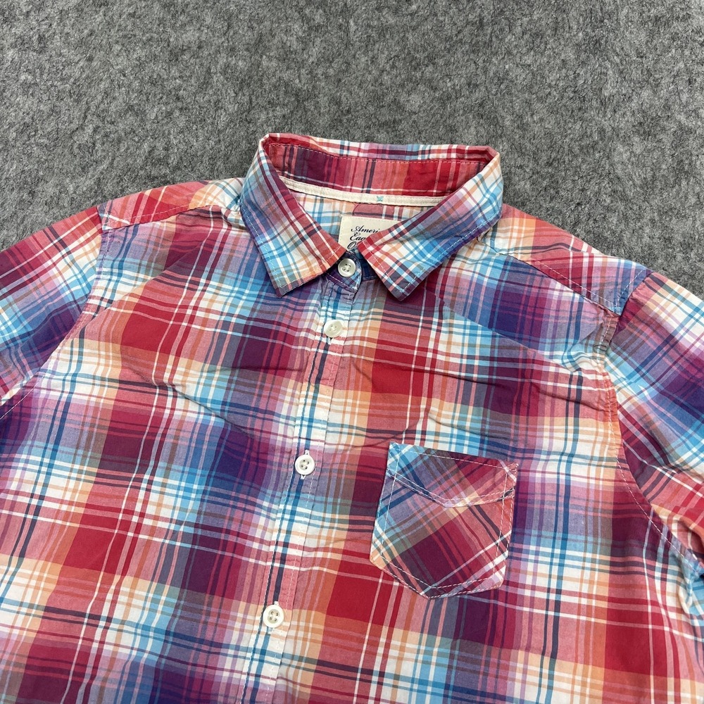 American Eagle Outfitters Shirt Women 6 Red Plaid Button‎ Front Long Sleeve Prep